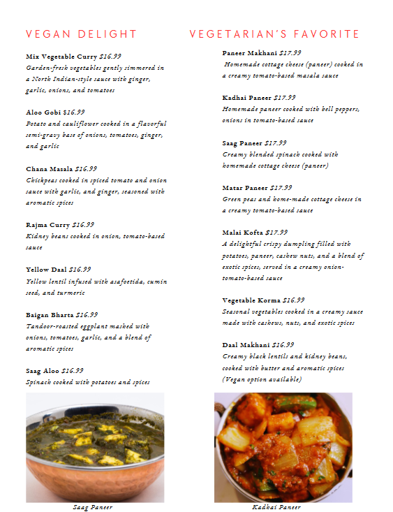 Menu Namaste Indian & Nepalese Cuisine-1