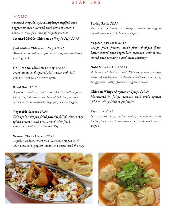 Menu Namaste Indian & Nepalese Cuisine-2