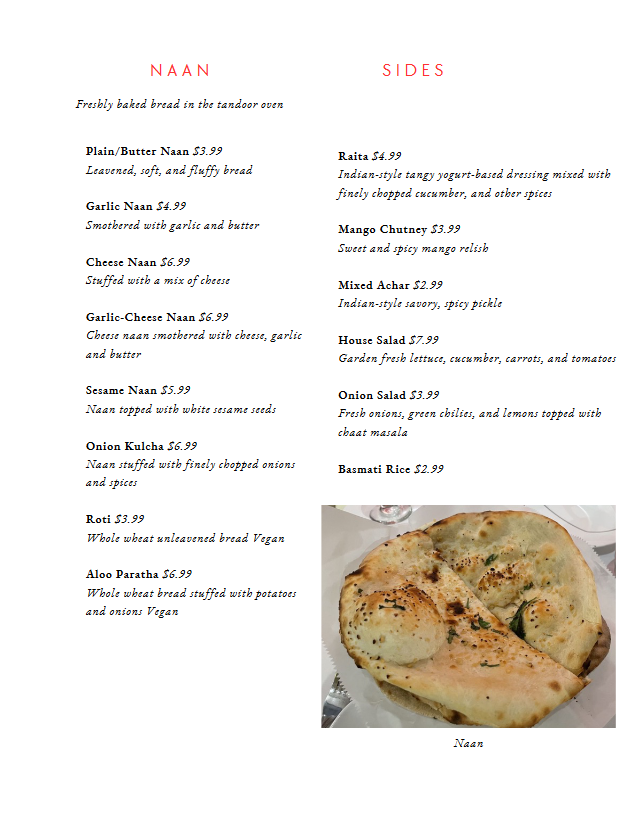 Menu Namaste Indian & Nepalese Cuisine-4