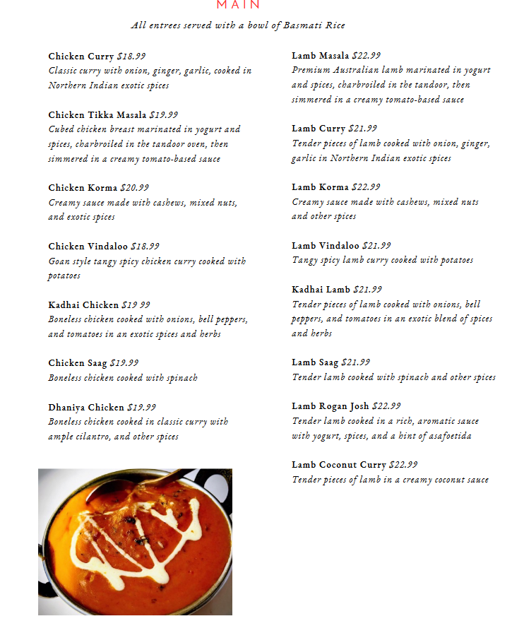 Menu Namaste Indian & Nepalese Cuisine-6