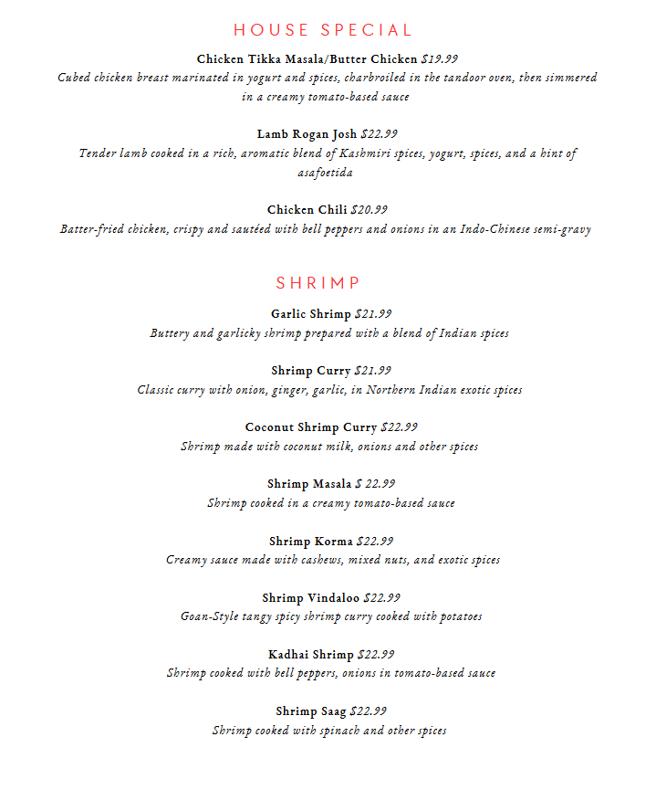 Menu Namaste Indian & Nepalese Cuisine-7